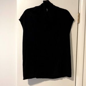 Robert Rodriguez black knit cowl neck sleeveless poncho sweater size L